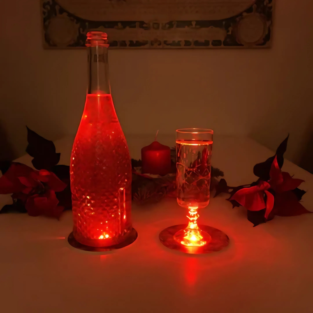 LED Glass Coasters | Colourful Lighting