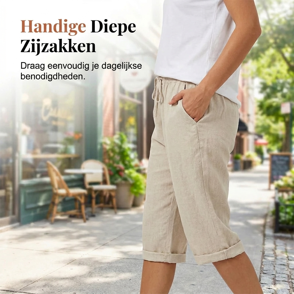 Belle | Katoen linnen Dames Short